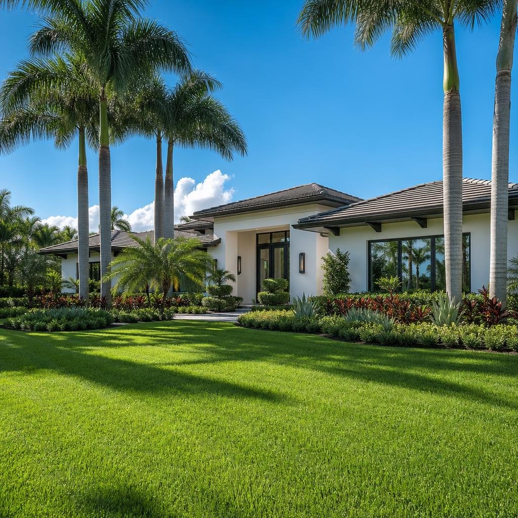 Upscale South Florida curb appeal lawn